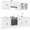Vidaxl ensemble d'armoires cuisine 8pcs kalmar blanc bois d'ingénierie