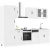 vidaXL Vidaxl Ensemble D'armoires De Cuisine 8 Pcs Kalmar Blanc Brilla...