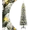 vidaXL vidaXL Sapin de Noël artificiel 150 LED et neige floquée 150 cm