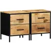 Cabinet De Chevet Avec Tiroir Marron Et Noir 40 X 35 X 50 Cm Vidaxl