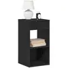 vidaXL Tables de chevet avec tiroir 2 pcs chêne noir 35x34x66,5 cm