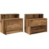 vidaXL Tables de chevet avec tiroir 2 pcs vieux bois 51x31x47 cm