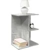 vidaXL Tables de chevet 2 pcs gris béton 46,5x29x61 cm bois ingénierie