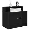 Vidaxl - Table de chevet avec tiroir chêne noir 51x31x47 cm