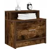 Table de chevet avec tiroir chêne fumé 51x31x47 cm vidaXL