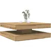 vidaXL Table basse rotative à 360 degrés chêne artisanal 90x90x34,5 cm