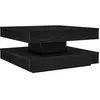 vidaXL Table basse rotative à 360 degrés noir 70x70x34,5 cm