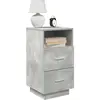 Vidaxl - Tables de chevet 2 pcs avec 2 tiroirs gris béton 36x36x68 cm