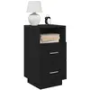 vidaXL Vidaxl Tables De Chevet 2 Pcs Avec 2 Tiroirs Noir 36x36x68 Cm