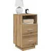 vidaXL Vidaxl Table De Chevet Avec 2 Tiroirs Chêne Artisanal 36x36x68 Cm