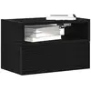 vidaXL Vidaxl Tables De Chevet Murales 2 Pcs Noir 45x26x28,5 Cm