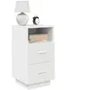 vidaXL Vidaxl Table De Chevet Avec 2 Tiroirs Blanc 36x36x68 Cm