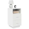 vidaXL Vidaxl Tables De Chevet 2 Pcs Avec 2 Tiroirs Blanc 36x36x68 Cm