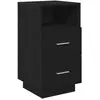 vidaXL Vidaxl Table De Chevet Avec 2 Tiroirs Noir 36x36x68 Cm