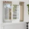 Rideaux en voile avec oeillets 2 pcs marron clair Vidaxl