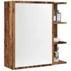Armoire à miroir de salle de bain vieux bois 62,5x20,5x64 cm Vidaxl