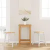 vidaXL Chaises de bar 2 pcs blanc bois massif d'hévéa