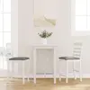 vidaXL Tabourets de bar avec coussins 2 pcs blanc bois massif d'hévéa