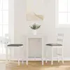 Tabourets de bar avec coussins 2 pcs blanc bois massif d'hévéa - Vidaxl