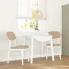 vidaXL Chaises à manger coussins 2 pcs blanc bois massif caoutchouc