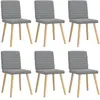 vidaXL Chaises à Manger Lot de 6 Gris Clair Tissu