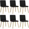 vidaXL Chaises à Manger Lot de 6 Noir Tissu