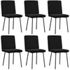 vidaXL Chaises à manger lot de 6 noir velours