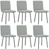 vidaXL Chaises à Manger Lot de 6 Gris Clair Velours
