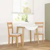 Vidaxl chaises à manger coussins 2 pcs naturel bois massif caoutchouc