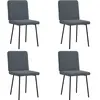 vidaXL Chaises à manger lot de 4 Gris foncé Velours