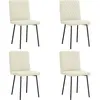vidaXL Chaises à manger lot de 4 Crème Velours