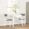 Vidaxl chaises à manger coussins 2 pcs blanc bois massif caoutchouc