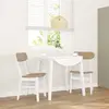 Vidaxl chaises à manger coussins 2 pcs blanc bois massif caoutchouc