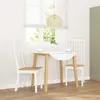 vidaXL Chaises à manger 2 pcs blanc bois massif caoutchouc