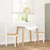 Vidaxl chaises à manger coussins 2 pcs blanc bois massif caoutchouc