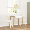 vidaXL Chaises à manger 2 pcs blanc bois massif caoutchouc