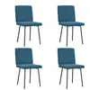vidaXL Chaises de salle à manger 4 pcs. Bleu velours
