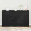 vidaXL Buffet 3 pcs Chêne noir 121 x 30 x 70 cm Bois d'ingénierie