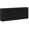 vidaXL Buffet 3 pcs Chêne noir 181 x 30 x 70 cm Bois d'ingénierie