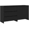vidaXL Buffet avec tiroir 2 pcs Noir 70 x 41 x 75 cm Bois d'ingénierie