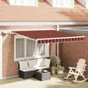 vidaXL Store rétractable manuel avec LED Orange et marron 300x250 cm