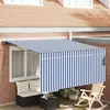 vidaXL Auvent Rétractable Rayures bleues et blanches Large