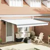 Vidaxl - Auvent Rétractable Blanc 400 × 300 Cm Tissu, Métal