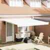 vidaXL Auvent Rétractable Blanc 400 × 300 cm Polyester et Aluminium