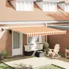 vidaXL Store Rétractable Manuel avec LED Jaune et Orange 400x300 cm