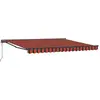 vidaXL, store enroulable orange et marron, 350 x 250 cm, polyester