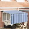 vidaXL Auvent Rétractable Marine et Blanc 350 x 250 cm