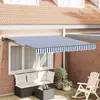 vidaXL Auvent Rétractable Bleu et Blanc 350x250 cm