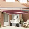vidaXL Auvent Rétractable Rouge bordeaux et Blanc