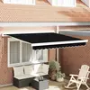 vidaXL Auvent Rétractable Noir 350 x 250 cm Tissu et Métal